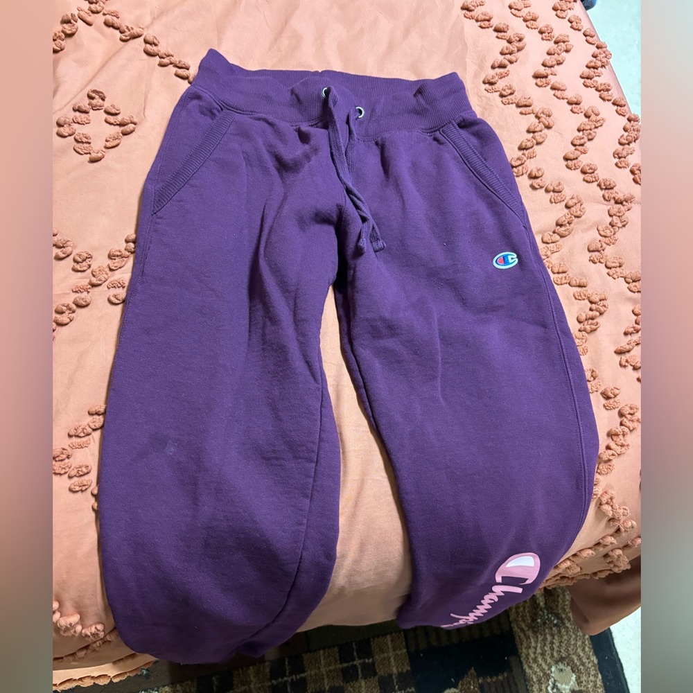 Champion Purple Sweatpants Relaxed Fit Athletic Wear